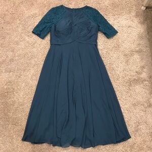 JJs House Elegant Teal Evening Dress EUC